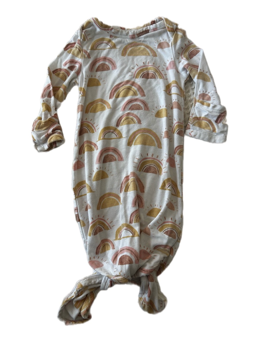 Angel Dear 0-3M Rise & Shine Tie Bottom Knot Gown Bamboo Viscose